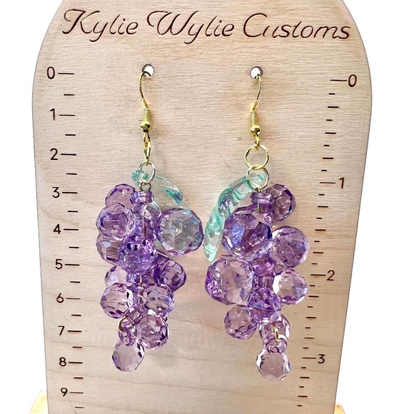 Grape Earrings - Wine Earrings - Fruit Earrings - Country Earrings - Farm Earrin - Picture 10 of 10